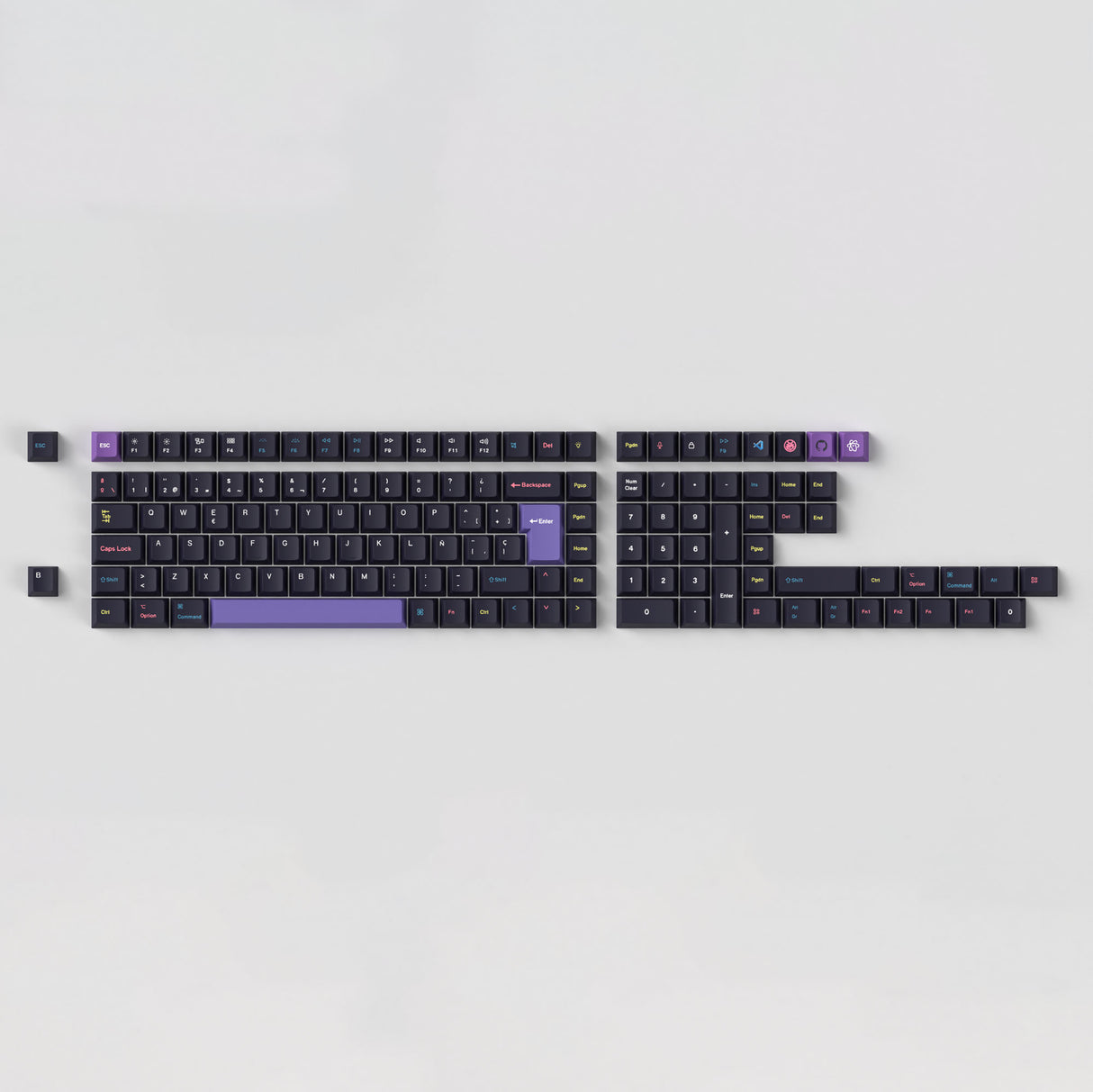 Cherry Profile Dye Sub PBT Full Set Keycap Set Developer ES ISO