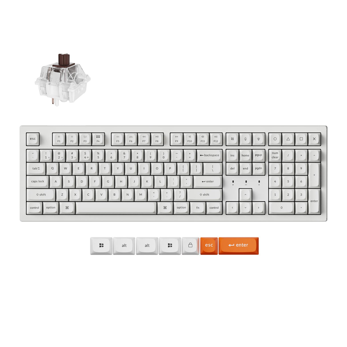 Keychron K10 Max QMK Wireless Custom Mechanical Keyboard RGB Backlight  100% Layout Fully Assembled for Mac Windows Linux Hot Swappable Keychron Super Brown