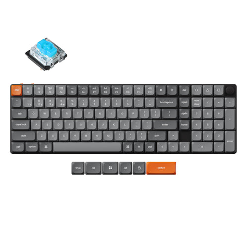 Keychron K17 Max QMK Wireless Custom Mechanical Keyboard 96 Percent Layout Fully Assembled for Mac Windows Linux Gateron Low Profile Blue