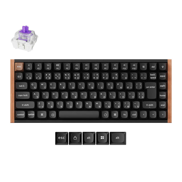 Keychron K2 HE 75 Percent Layout Wireless Magnetic Switch Custom Keyboard Special Edition Wooden Black RGB Backlight Double-Shot PBT Keycaps JIS Layout