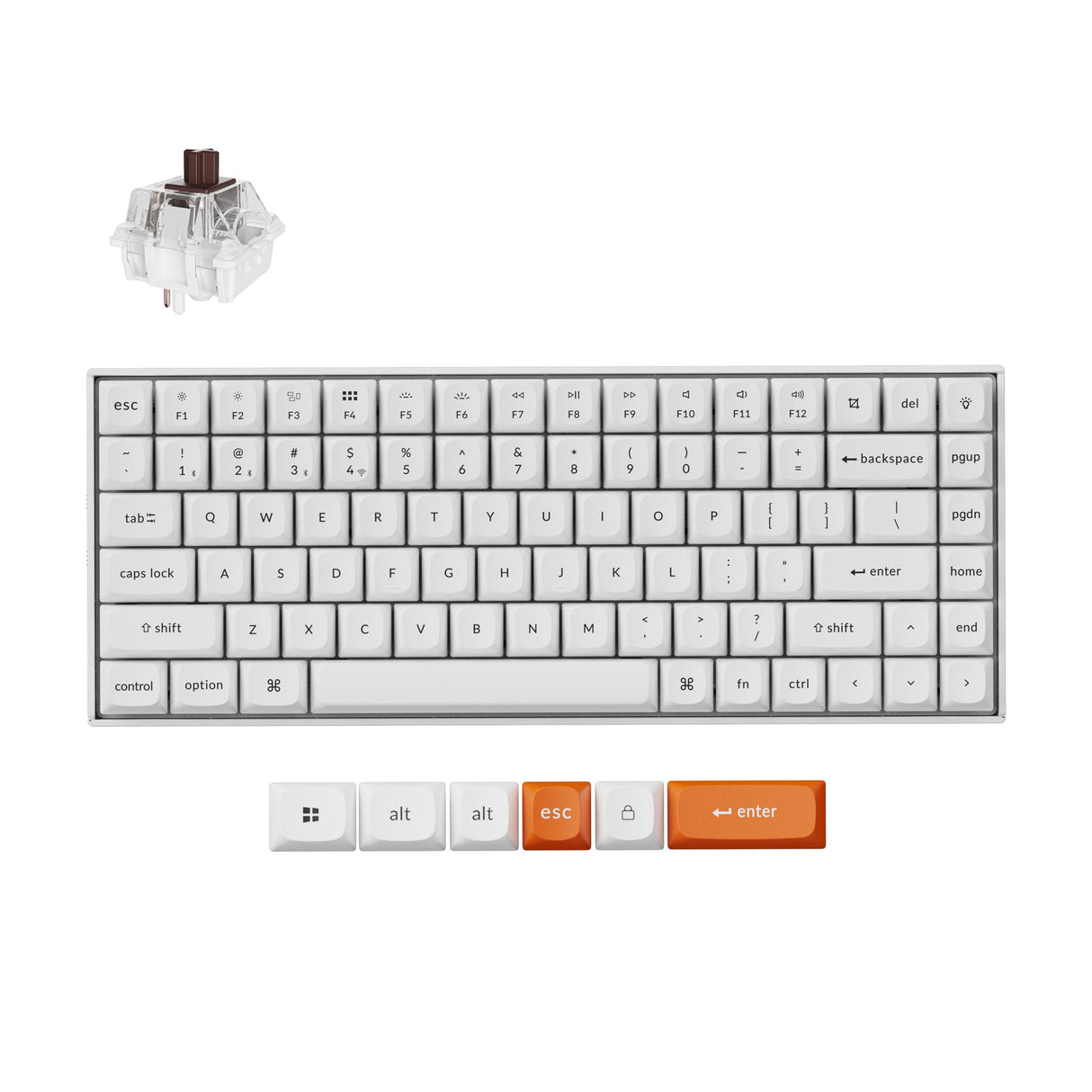 Keychron K2 Max QMK Wireless Custom Mechanical Keyboard RGB Backlight Aluminum Frame 75% Layout Fully Assembled for Mac Windows Linux Hot Swappable Keychron Super Brown