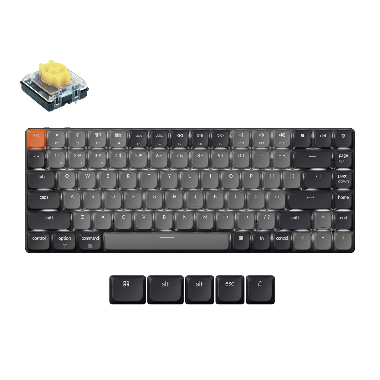 Keychron K3 Version 3 Ultra Slim Wireless Mechanical Keyboard Low Profile Banana Switch WIth White Backlight