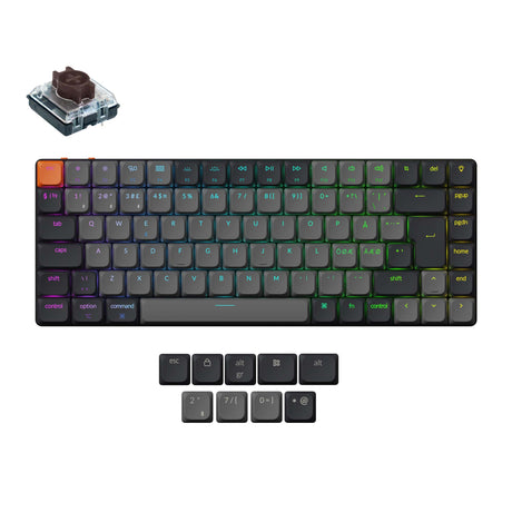 Keychron K3 Version 3 Ultra Slim Wireless Mechanical Keyboard Nordic-ISO Low Profile Red Switch