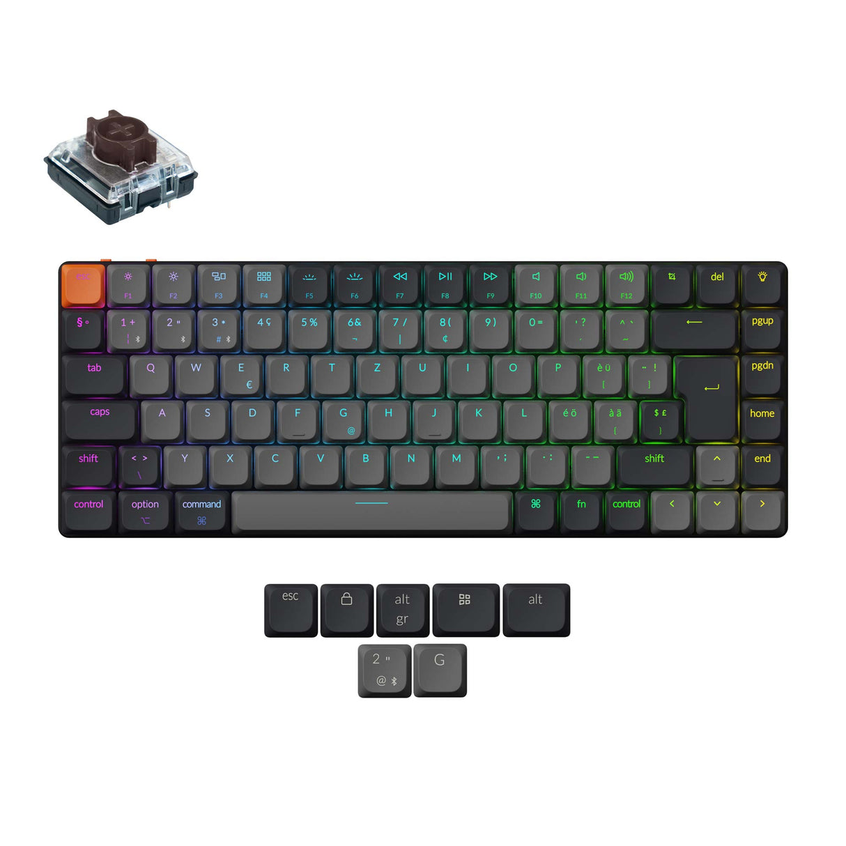 Keychron K3 Version 3 Ultra Slim Wireless Mechanical Keyboard Swiss-ISO Low Profile Red Switch