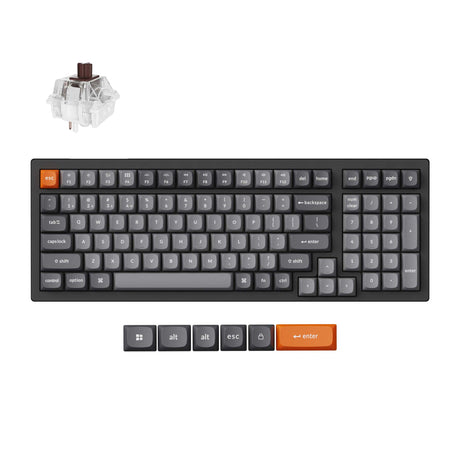 Keychron K4 Max QMK Wireless Custom Mechanical Keyboard 96% Layout Fully Assembled for Mac Windows Linux Keychron Super Brown