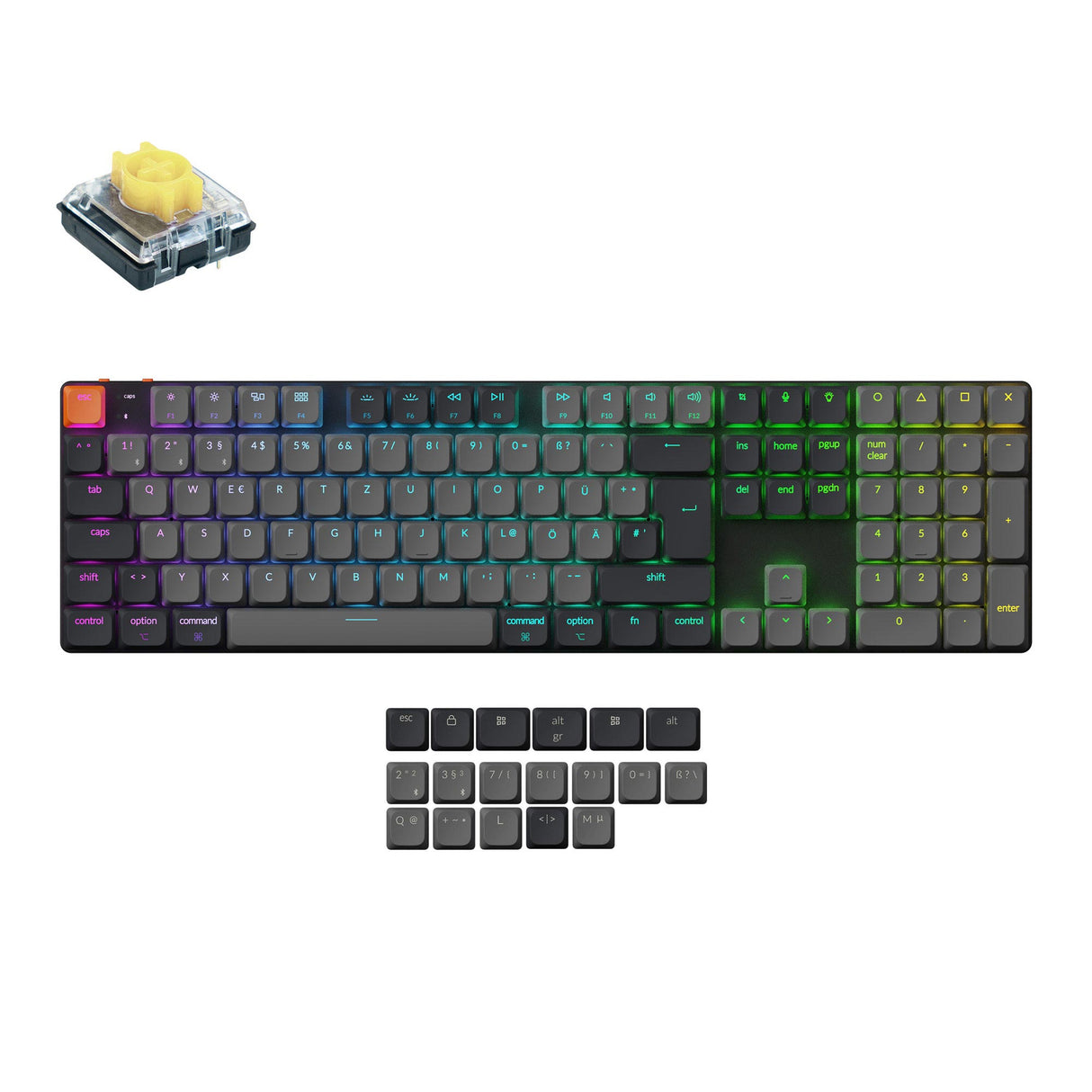 Keychron K5 Version 2 QMK Ultra-Slim Wireless Custom Mechanical Keyboard Banana Switch-German