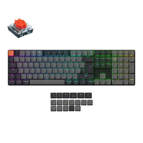 Keychron K5 Version 2 QMK Ultra-Slim Wireless Custom Mechanical Keyboard Red Switch-German