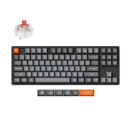 Keychron K8 Max QMK Wireless Custom Mechanical Keyboard Hot Swappable RGB Backlight Aluminum Frame TKL Layout Fully Assembled for Mac Windows Linux Keychron Super Red