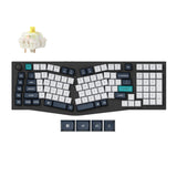 Keychron Q13 Max QMK Wireless Custom Mechanical Keyboard 96 percent Alice Layout Aluminum Black Fully Assembled Knob For Mac Windows Linux Gateron Jupiter Banana