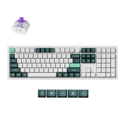 Keychron Q6 HE QMK Wireless Custom Keyboard Full Aluminum Shell White Frame Double Rail Magnetic Nebula Switch