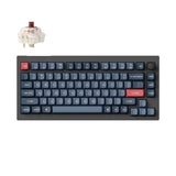 Keychron V1 Max QMK Wireless Custom Mechanical Keyboard 75_ Layout Fully Assembled Knob for Mac Windows Linux Gateron Jupiter Brown