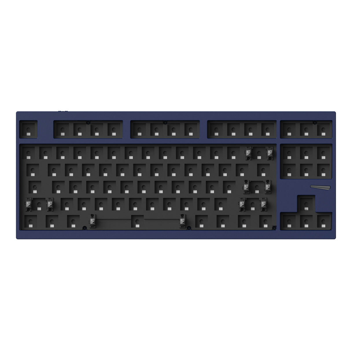 Lemokey L4 QMK Wireless Custom Mechanical Keyboard Full Aluminum Frame Barebone Navy Blue Version 80 Percent Layout For Windows Mac Linux