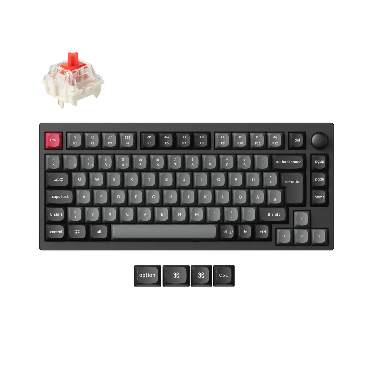 Lemokey P1 Pro QMK Wireless Custom Mechanical Keyboard Keychron Super Red Version DE ISO Layout Keyboard