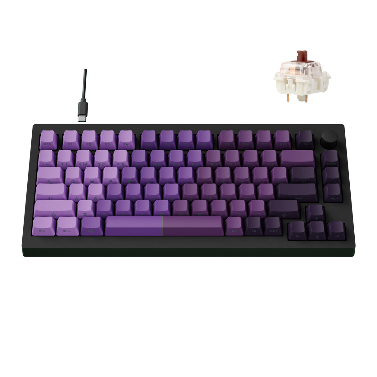 Lemokey X4 QMK Wired Mechanical Keyboard 75 Percent Layout Side-Printed Keycaps Keychron Mechanical Brown Switch