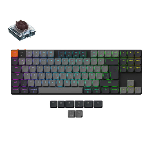 Keychron K1 Version 6 Ultra Slim Wireless Mechanical Keyboard Swiss-ISO Low Profile Brown Switch