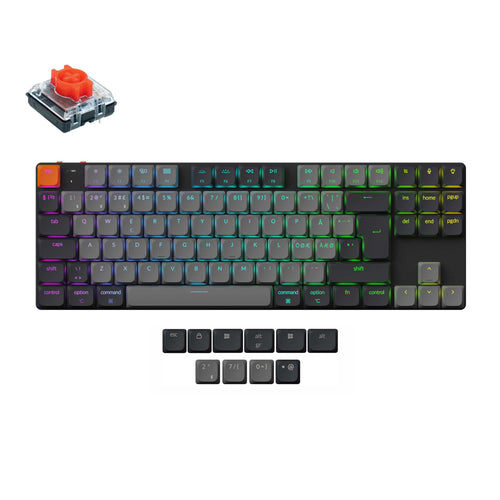 Keychron K1 Version 6 Ultra Slim Wireless Mechanical Keyboard Nordic-ISO Low Profile Red Switch