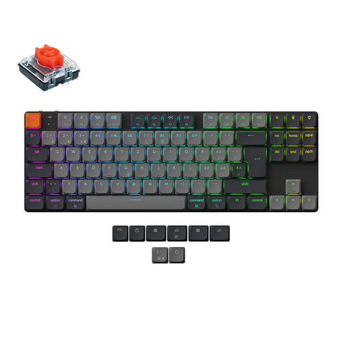 Keychron K1 Version 6 Ultra Slim Wireless Mechanical Keyboard Swiss-ISO Low Profile Red Switch