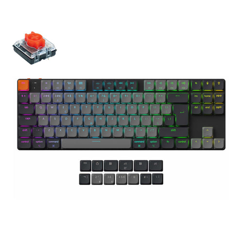 Keychron K1 Version 6 Ultra Slim Wireless Mechanical Keyboard UK-ISO Low Profile Red Switch