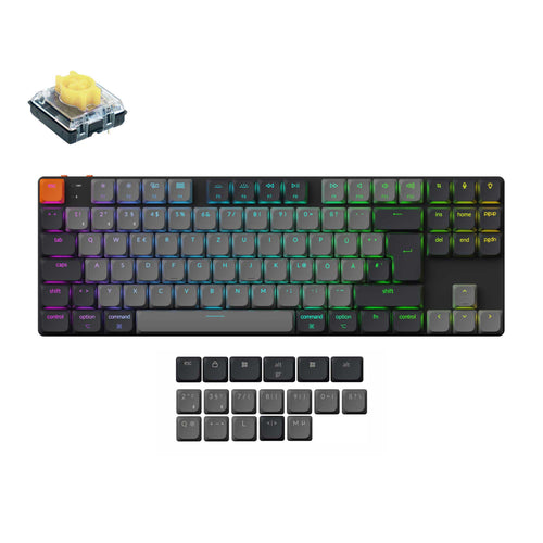 Keychron K1 Version 6 Ultra Slim Wireless Mechanical Keyboard DE-ISO Low Profile Yellow Switch