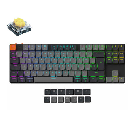 Keychron K1 Version 6 Ultra Slim Wireless Mechanical Keyboard UK-ISO Low Profile Yellow Switch