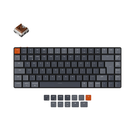 Keychron K3 ultra slim Hot swappable wireless mechanical keyboard Mac Windows iOS Android rgb backlight aluminum frame low profile Keychron Optical switch brown uk iso layout