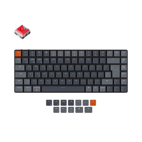 Keychron K3 ultra slim Hot swappable wireless mechanical keyboard Mac Windows iOS Android rgb backlight aluminum frame low profile Keychron Optical switch red uk iso layout