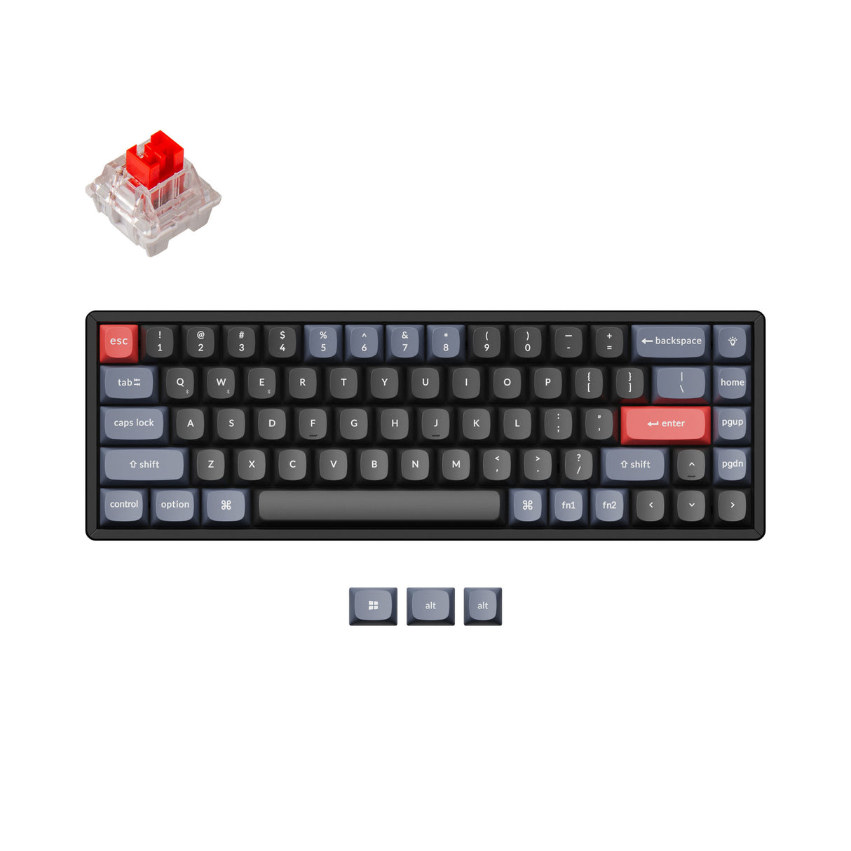 GLORIOUS Cute 65% Gaming Keyboard - Black - TKL Mechanical - - Compact  Low-Profile - Hotswap w/Cherry Mx Style - Double Shot Keycaps & Linear  Switches