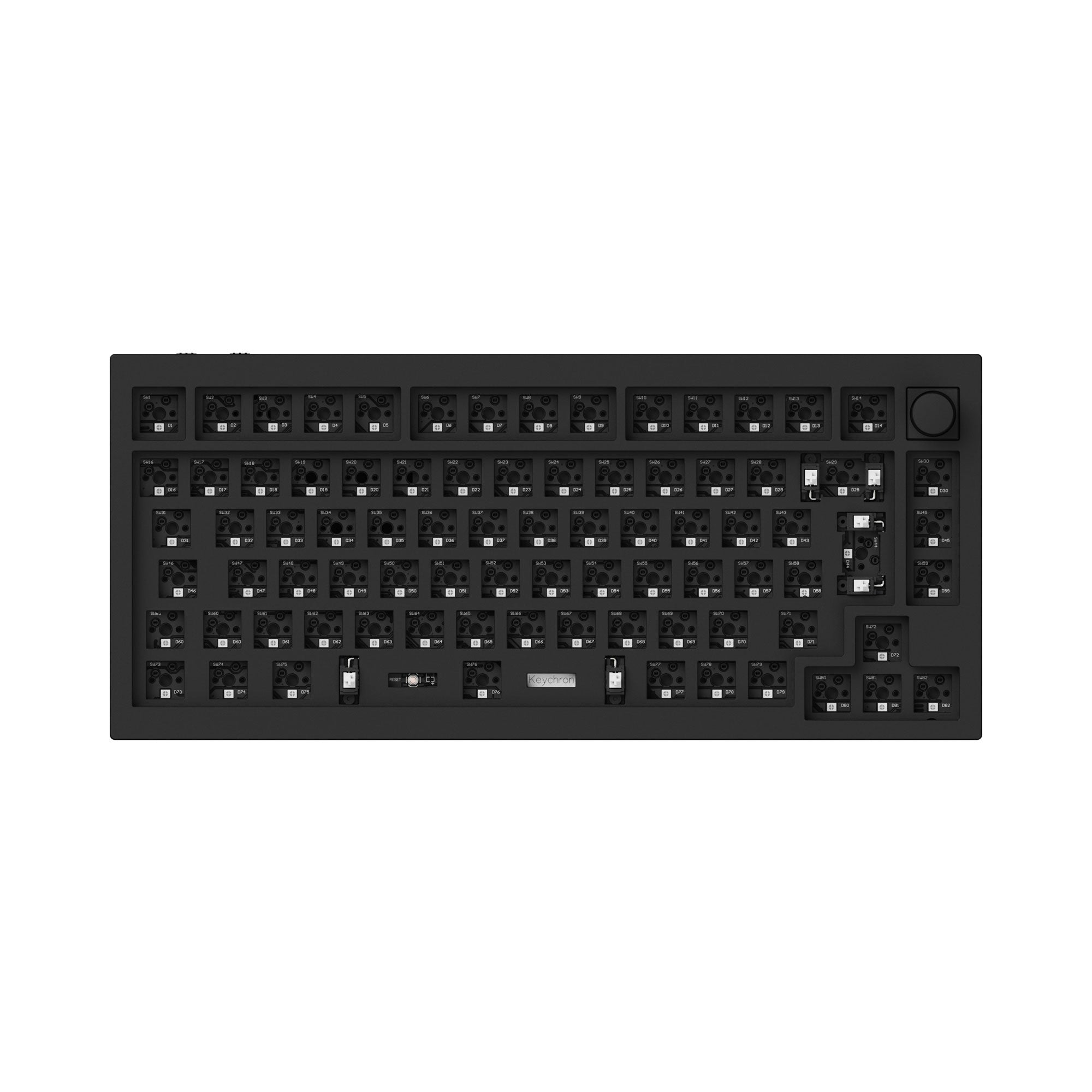 Keychron Q1 Pro QMK/VIA wireless custom mechanical keyboard knob 75% layout full aluminum black frame for Mac Windows Linux barebone ISO