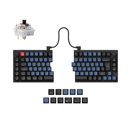 Keychron Q11 QMK/VIA 75% split custom mechanical keyboard full aluminum black frame for Mac Window Linux Keychron K Pro switch brown ISO UK layout