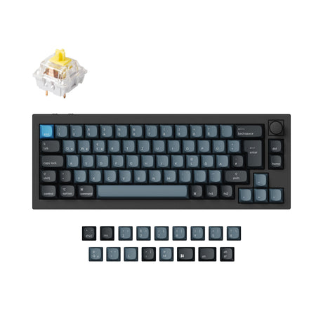 Keychron Q2 Pro QMK/VIA wireless custom mechanical keyboard 65 percent layout aluminum black for Mac WIndows Linux RGB backlight hot-swappable K Pro switch banana ISO German layout