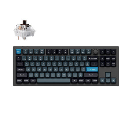 Keychron Q3 Pro QMK/VIA wireless custom mechanical keyboard tenkeyless layout full aluminum black frame for Mac Windows Linux RGB hot-swappable K Pro switch brown