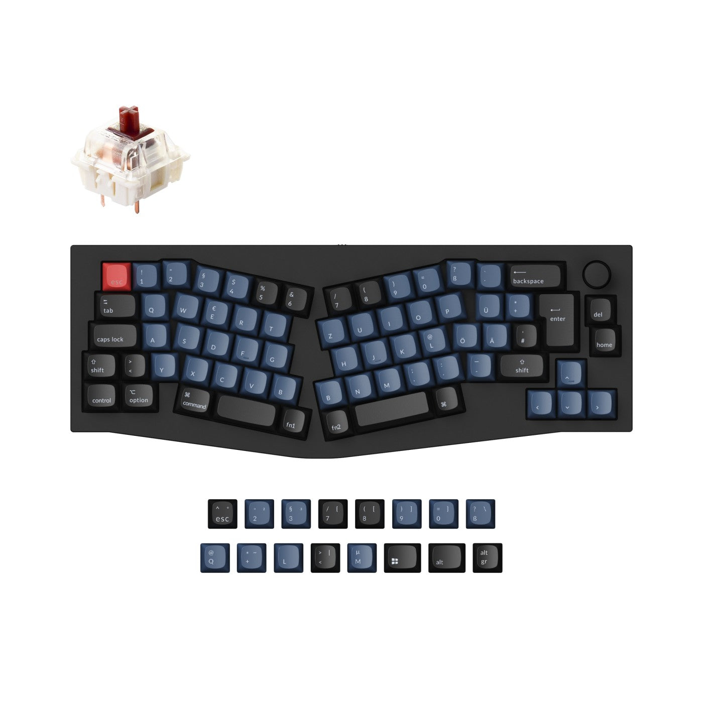 Keychron Q8 (Alice Layout) QMK Custom Mechanical Keyboard ISO Layout  Collection